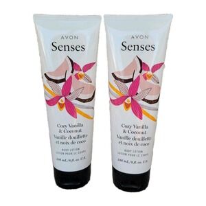 LOT OF 2 Avon Senses Cozy Vanilla & Coconut Body Lotion 8oz Each